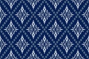 indaco Marina Militare blu geometrico tradizionale etnico modello ikat senza soluzione di continuità modello astratto design per tessuto Stampa stoffa vestito tappeto le tende e sarong azteco africano indiano indonesiano vettore