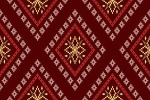 rosso tradizionale etnico modello paisley fiore ikat sfondo astratto azteco africano indonesiano indiano senza soluzione di continuità modello per tessuto Stampa stoffa vestito tappeto le tende e sarong vettore