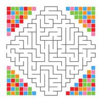 labirinto isolato complesso colorato astratto. colore nero su fondo bianco. un gioco interessante per i bambini. con bel mosaico sui lati. semplice illustrazione vettoriale piatto.