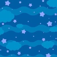 sfondo astratto colorato con cielo notturno, stelle e nuvole. semplice illustrazione vettoriale piatto.