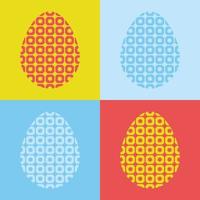 set di sagome astratte di uova di Pasqua su uno sfondo colorato. semplice illustrazione vettoriale piatto. adatto per la decorazione di cartoline, pubblicità, riviste, siti web.