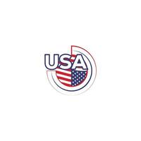 Stati Uniti d'America americano bandiera icona design vettore modello, Stati Uniti d'America logo design celebrazione per indipendenza giorno.