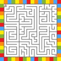 labirinto quadrato astratto in una cornice di quadrati luminosi. un gioco interessante per bambini e adolescenti. semplice illustrazione vettoriale piatto isolato su sfondo bianco.