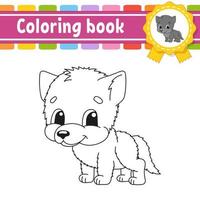 libro da colorare per bambini. carattere allegro. illustrazione vettoriale. stile cartone animato carino. pagina fantasy per bambini. sagoma contorno nero. isolato su sfondo bianco. vettore