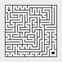 un labirinto quadrato con un tratto nero. un gioco interessante per bambini e adulti. una semplice illustrazione vettoriale piatto isolato su uno sfondo trasparente.