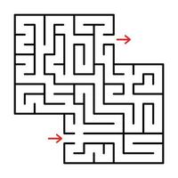 labirinto astratto quadrato isolato. colore nero su fondo bianco. un gioco utile per i bambini piccoli. semplice illustrazione vettoriale piatto. con un posto per i tuoi disegni