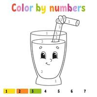 colore con i numeri. libro da colorare per bambini. carattere allegro. illustrazione vettoriale. stile cartone animato carino. disegnato a mano. pagina del foglio di lavoro per bambini. isolato su sfondo bianco. vettore