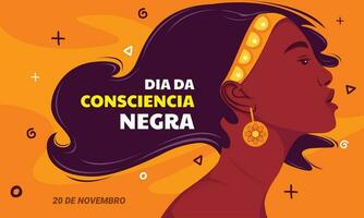 Consciencia negra mano disegnato vettore bandiera