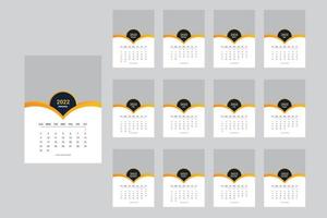 modello di calendario del nuovo anno 2022 vettore