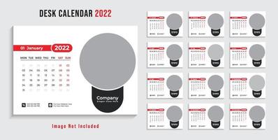 moderno modello di progettazione del calendario da tavolo 2022 pro vector