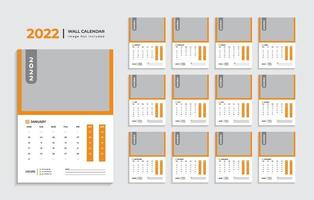 modello di progettazione del calendario da parete moderno 2022 pro vector