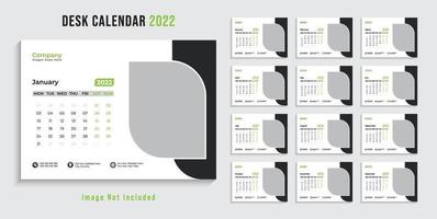 moderno modello di progettazione del calendario da tavolo 2022 pro vector