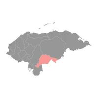 EL parassita Dipartimento carta geografica, amministrativo divisione di Honduras. vettore illustrazione.