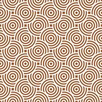 Marrone e bianca senza soluzione di continuità giapponese stile intersecano cerchi spirale modello vettore
