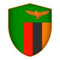 Zambia bandiera nel scudo forma. vettore illustrazione.