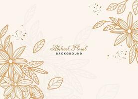 disegnato a mano floreale botanico sfondo con linea arte fiori e le foglie vettore