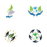 design dell'illustrazione vettoriale del logo della giornata mondiale della terra