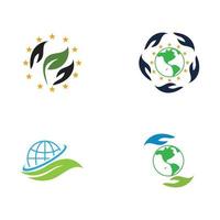 design dell'illustrazione vettoriale del logo della giornata mondiale della terra