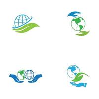 design dell'illustrazione vettoriale del logo della giornata mondiale della terra