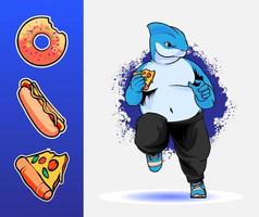 illustrazione di squalo grasso vettore