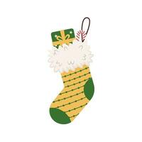 colorato decorato Natale calzini, Natale calze autoreggenti, e a forma di calzino borse per inverno vacanza design. contento nuovo anno. vettore