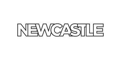 Newcastle nel il Sud Africa emblema. il design Caratteristiche un' geometrico stile, vettore illustrazione con grassetto tipografia nel un' moderno font. il grafico slogan scritta.