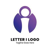 io lettera logo design arte e illustrazione viola pendenza vettore