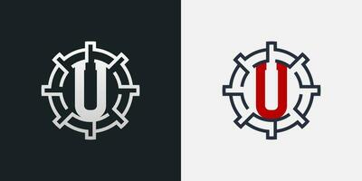 u logo design. pulito e moderno lettera u logo nel il giro forma vettore