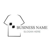 maglietta logo design concetto. capi di abbigliamento moda bussiness logo design modello. camicia logo modello vettore