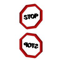 segnale di stop illustrato su sfondo bianco vettore