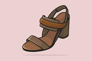ragazze colorato unico sandalo scarpa vettore illustrazione. bellezza moda oggetti icona concetto. ragazze moda festa calzature sandalo vettore design.