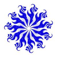 blu tribale mandala icona con ombra. Perfetto per loghi, icone, Oggetti, tatuaggi, adesivi, manifesti, striscioni, Abiti, cappelli vettore