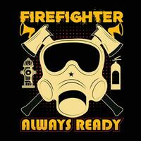 design t-shirt da vigile del fuoco vettore