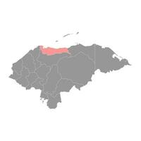 atlantide Dipartimento carta geografica, amministrativo divisione di Honduras. vettore illustrazione.