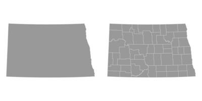 nord dakota stato grigio mappe. vettore illustrazione.