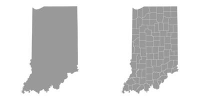 Indiana stato grigio mappe. vettore illustrazione.