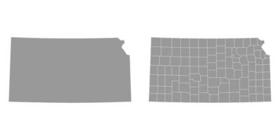 Kansas stato grigio mappe. vettore illustrazione.