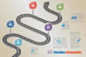 tabella di marcia aziendale infografica timeline, illustrazione vettoriale