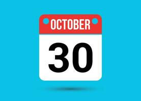 ottobre 30 calendario Data piatto icona giorno 30 vettore illustrazione