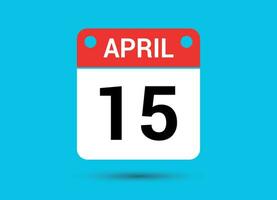 aprile 15 calendario Data piatto icona giorno 15 vettore illustrazione