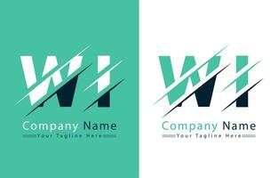 wi lettera logo design modello. vettore logo illustrazione