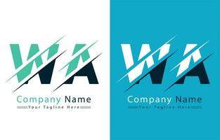 wa lettera logo design modello. vettore logo illustrazione