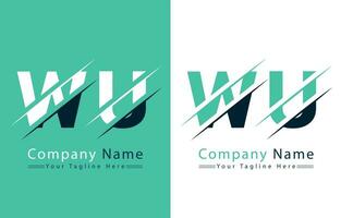 wu lettera logo design modello. vettore logo illustrazione