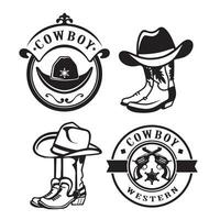 impostato di cowboy occidentale logo vettore modello.