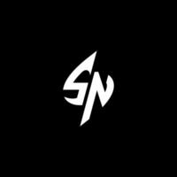 sn monogramma logo esport o gioco iniziale concetto vettore