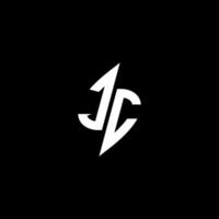 jc monogramma logo esport o gioco iniziale concetto vettore