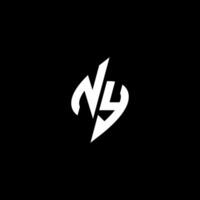 NY monogramma logo esport o gioco iniziale concetto vettore