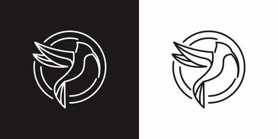 cerchio uccello linea ornamento minimalista logo design vettore modello