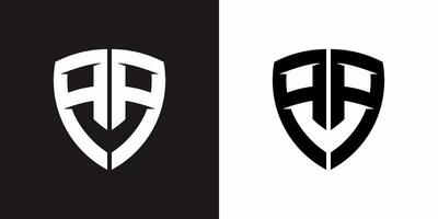 iniziale un' aa lettera scudo logo disegno, sport logo design modello vettore