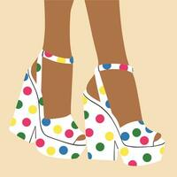 alla moda Da donna piattaforma sandali, alto tacchi. estate calzature. vettore illustrazione nel cartone animato stile.